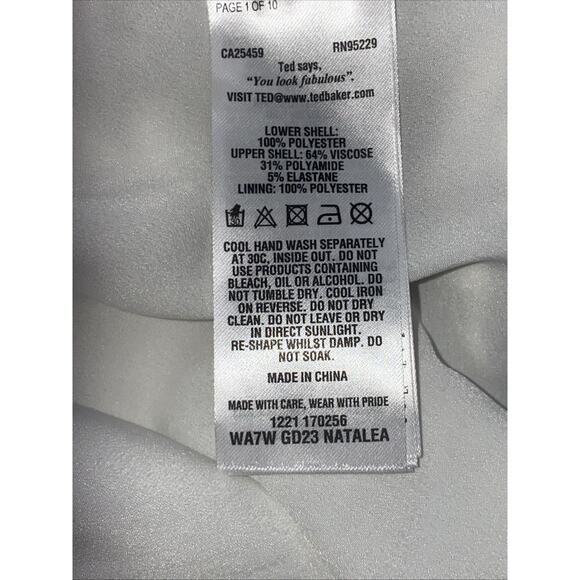 NWT Ted Baker London Natalea Bow Fit & Flare Black White Dress SZ 0 / US 2 - Picture 12 of 13